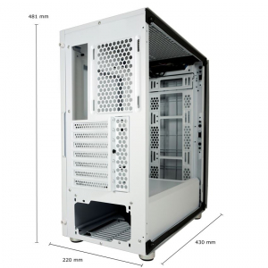 LC Power Gaming 713W - Bright_Sail_X táp nélküli ablakos ház fehér (LC-713W-ON)