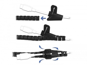 Delock spir&aacute;lis k&aacute;belburkolat, beh&uacute;z&oacute; eszk&ouml;zzel 2,5m x 15mm fekete (18835)