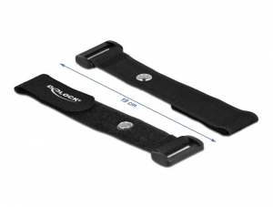 Delock befűzős k&aacute;belk&ouml;tegelő t&eacute;pőz&aacute;rral 190x25mm 5db fekete (19543)