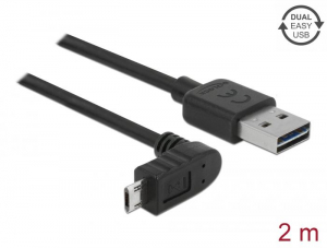 Delock 83856 USBA - USB Micro-B (der&eacute;ksz&ouml;gben hajl&iacute;tott) k&aacute;bel 2m fekete