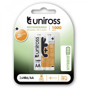 Uniross AA/ceruza 1,2V 1000mAh Ni-MH HYBRIO akkumul&aacute;tor 2db/bliszter (UH2AA1000)