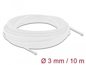 Delock fonott kábelharisnya 10m x 3mm fehér (20692)