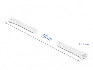 Delock fonott kábelharisnya 10m x 3mm fehér (20692)