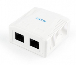 Gembird 2 portos CAT5E UTP fali aljzat fehér (NCAC-2U5E-01)