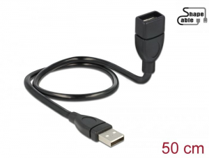 Delock ShapeCable USB-A apa > USB-A anya k&aacute;bel 0,5m (83499)