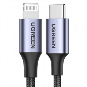 UGREEN US304 USB-C - Lightning k&aacute;bel, PD, 3A 2m, fekete (60761)