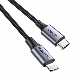 UGREEN US304 USB-C - Lightning k&aacute;bel, PD, 3A 2m, fekete (60761)