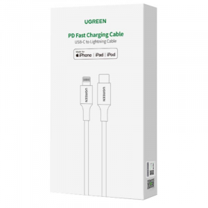 UGREEN US304 USB-C - Lightning k&aacute;bel, PD, 3A 2m, fekete (60761)