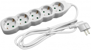 Entac elosztó 5 foglalat, 1,5m kábel (ESE1.5G5-1.5)