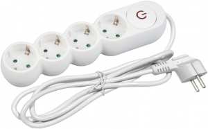 Entac Design elosztó 4 foglalat, kapcsolóval, 5m kábel (ESERS1.5G4-5-SW)