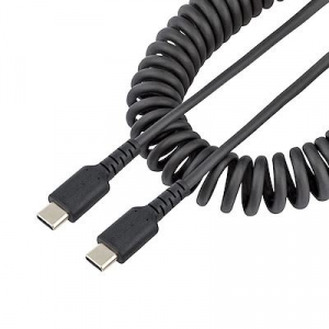 Startech.com USB Type-C - USB Type-C spir&aacute;l adat- &eacute;s t&ouml;ltők&aacute;bel 1m fekete (R2CCC-1M-USB-CABLE)