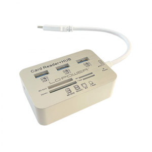 LC Power LC-HUB-C-CR USB-C Hub + k&aacute;rtyaolvas&oacute;
