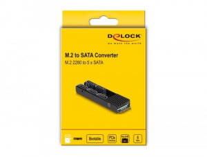 DeLock M.2 2280 B+M-key -> 5x SATA adapterkártya (64051)