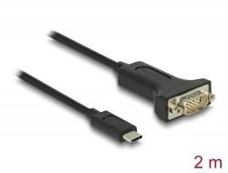 Delock USB Type-C - 1 x soros RS-232 D-Sub 9 tűs apa adapter 2m (64196)