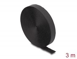 Delock t&eacute;pőz&aacute;ras k&aacute;belrendező 3mx20mm fekete (19111)