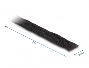 Delock t&eacute;pőz&aacute;ras k&aacute;belrendező 3mx20mm fekete (19111)