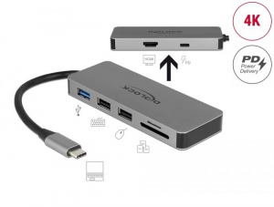 Delock Travel Kit V Tablet Edition - dokkolóállomás / power bank / 3 az 1-ben töltőkábel / tartó / USB memóriakártya (18440)