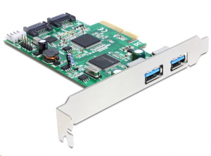 DeLock 2xUSB3.0 2xSATA bővítő kártya PCI-E (89359)