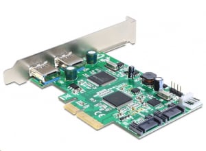 DeLock 2xUSB3.0 2xSATA bővítő kártya PCI-E (89359)