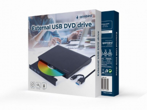 Gembird külső DVD író fekete (DVD-USB-03)