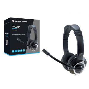 Conceptronic headset fekete (POLONA01B)