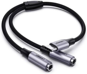 UGREEN USB-C - 2x3,5mm jack AUX Audio elosztó 25cm (30732)