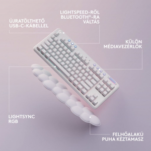 Logitech G715 UK (Qwerty) Tactile vezeték nélküli billentyűzet fehér (920-010463)