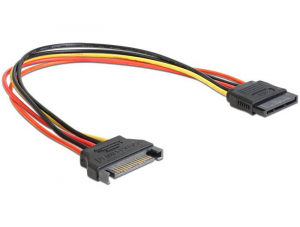 Delock 60131 Power SATA 15 Pin male > SATA 15 Pin female hosszabbító kábel 30 cm