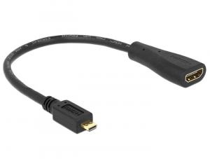 Delock 65391 micro HDMI - D male > 19 pin HDMI - A female 23 cm kábel