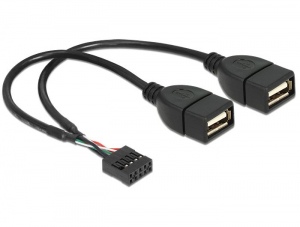 Delock 83292 USB 2.0 type-A 2 x female --> pin header kábel 20 cm