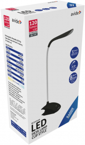 Avide csiptethető LED asztali lámpa fekete (ABLDL-CLIP-1.5W-BL)