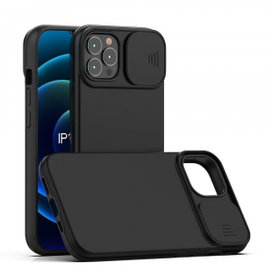 Cellect iPhone14 Pro Max TPU+PC csúsz.tatós kameravédős tok fekete (CEL-CAMP-IPH1467PMBK)
