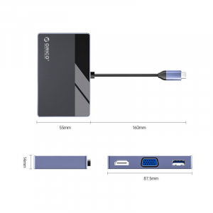 Orico USB-C notebook dokkoló fekete (DM-7TS-BK)