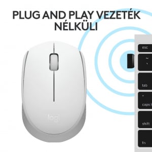 Logitech M171 Vezeték nélküli USB egér - fehér (910-006867)