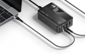 LDNIO A4809C GaN hálózati töltő 2x USB-A + 2x USB-C 100W fekete