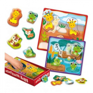 Lisciani Giochi Montessori baby Box készségfejlesztő formaillesztő puzzle - Állatok (LIS92727)