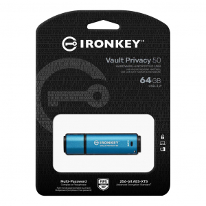 Pen Drive 64GB Kingston IronKey Vault Privacy 50 USB 3.2 Gen 1 kék (IKVP50/64GB)