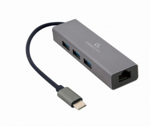 Gembird Gigabit hálózati adapter és USB Hub (A-CMU3-LAN-01)