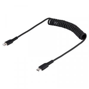 Startech.com USB-C - Lightning spirál adat- és töltőkábel 50cm fekete (RUSB2CLT50CMBC)