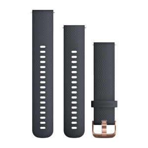 Garmin Quick Release (20 mm) gránitkék szilikon óraszíj, Rose Gold csattal (010-12561-11)