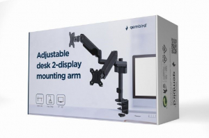 Gembird 2 karos asztalra erősíthető monitor tartó 17”-32” fekete (MA-DA2P-01)