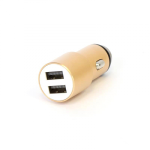 OMEGA 2xUSB-A aut&oacute;s t&ouml;ltő aranysz&iacute;nű (OUCC2MG)