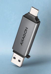 Axagon USB-C + USB-A k&uuml;lső k&aacute;rtyaolvas&oacute; sz&uuml;rke (CRE-DAC)