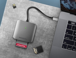 Axagon USB-C k&uuml;lső k&aacute;rtyaolvas&oacute; sz&uuml;rke (CRE-S3C)