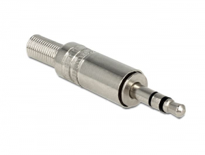 Delock Stereo jack 3,5mm apa, hajlítás védelemmel, forrasztható (65532)