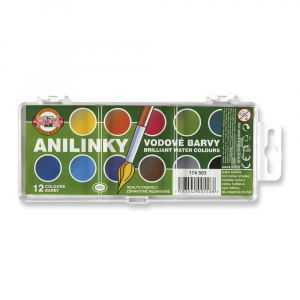KOH-I-NOOR Brillant Anilinky 12db-os vízfesték készlet 22,5mm-es festékgombokkal (7270013000)