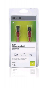 Belkin Patch kábel UTP Cat-6 10m piros (A3L980CP10MRDHS)