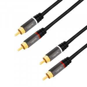 LogiLink 2x RCA apa - 2x RCA apa audio k&aacute;bel fekete 2m (CA1204)
