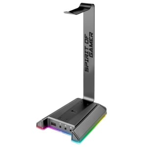 Spirit of Gamer SENTINEL 7.1 fejhallgató állvány beépített USB Hubbal és hangkártyával fekete (SOG-STD5)