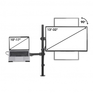Manhattan asztalra rögzíthető monitor és laptop állvány 13"-32" (462136)